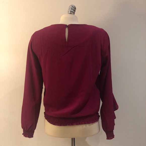 Frill Blouse with Cinched Waist - Picture 2 of 3